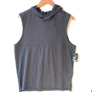 Xersion Studio Quick-Dry Sleeveless hooded Charcoal tank top, Size Medium,‎ NWT